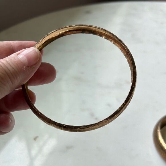 Vintage copper bangle set - Picture 4 of 16